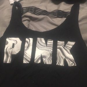 Pink cropped tank top
